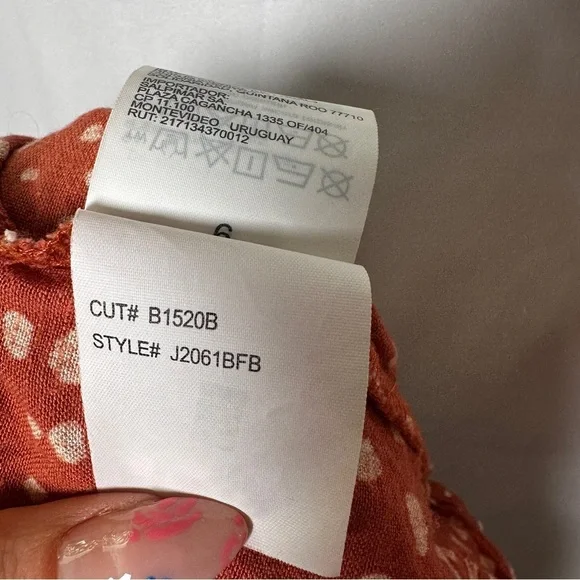 Billabong “Flirt For It” Paperbag Shorts — XL — Henna Rust Dots, Tie-Front - Picture 10 of 15